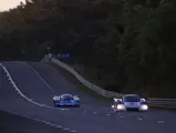 The Lancia heads down a long straight at the 1984 24 Hours of Le Mans.