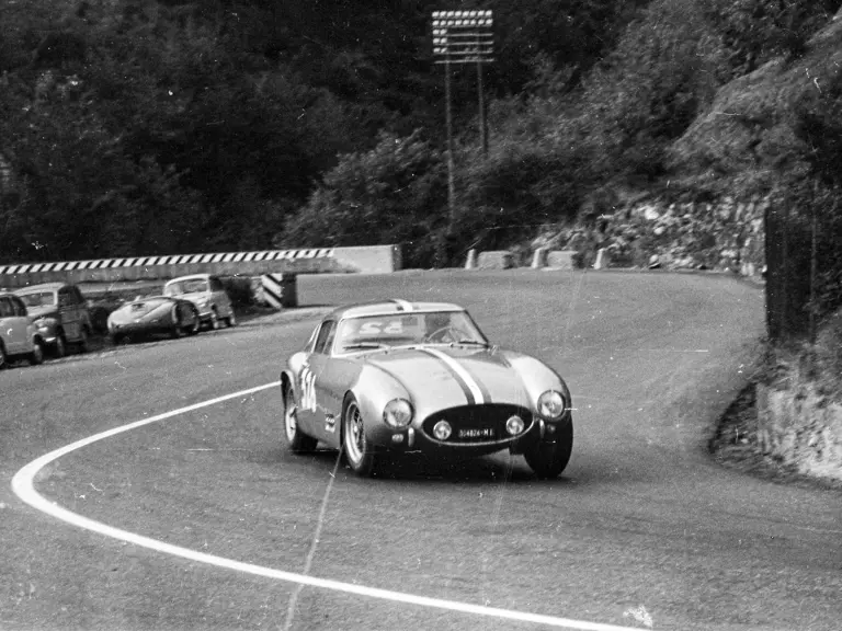 Chassis no. 0507 GT speeding towards a 3rd in class finish at the Pontedecimo-Giovi Hillclimb in 1957.