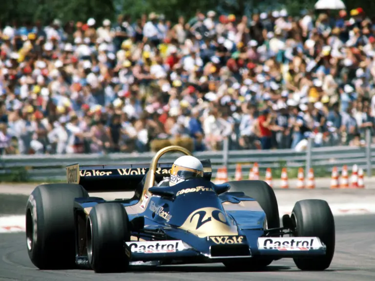 Hurtling around Circuit Dijon-Prenois, Jody Scheckter qualified in 8th for the 1977 edition of the French Grand Prix.