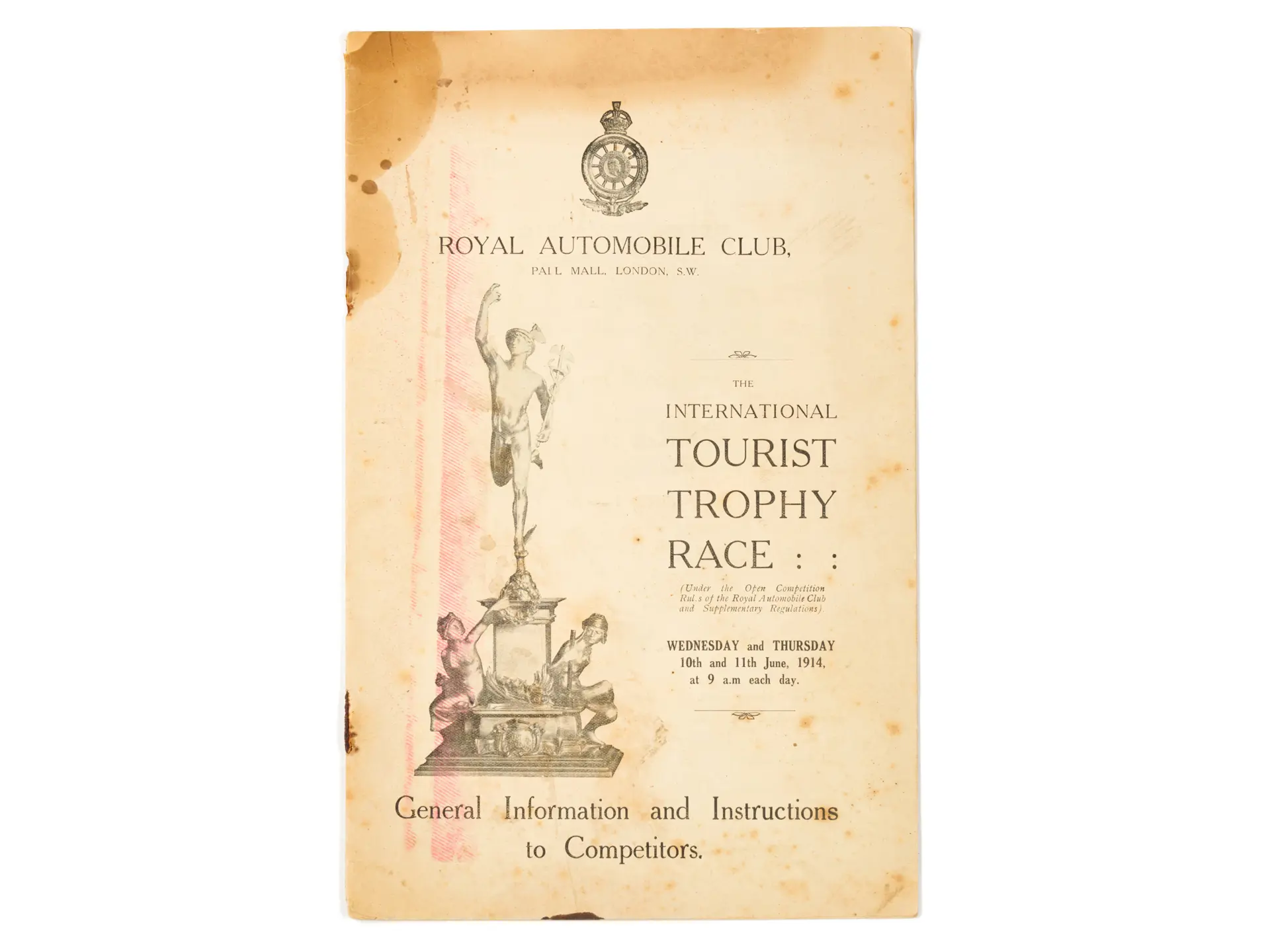 1914 RAC International TT Race Papers London 2024 RM Sotheby's