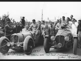 Serraud and Cabantous pose for a photograph after finishing 2nd at the 1938 24 Hours of Le Mans.