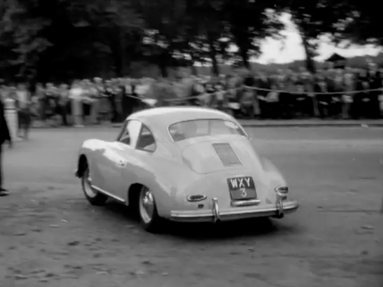 Donald Campbell CBE, driving his Porsche 356 A 1600 at the 1959 Bleriot Anniversary Race