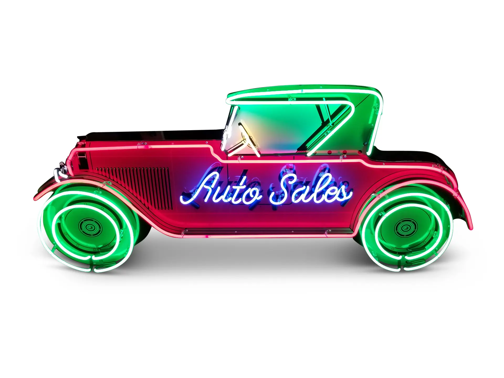 "Auto Sales" CustomMade Neon Tin Sign Driving into Summer RM Sotheby's