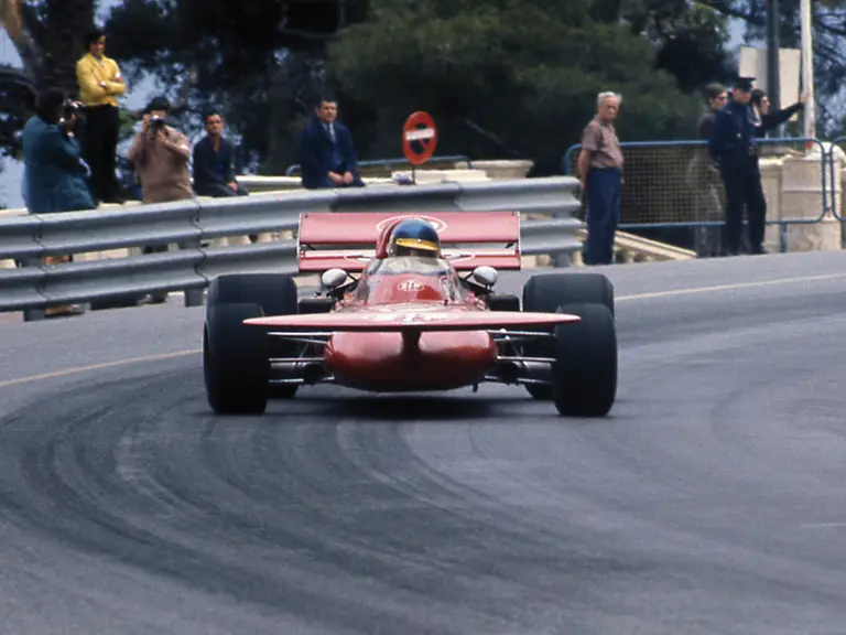 Ronnie Peterson at the 1971 Monaco Grand Prix where he finished 2nd with chassis 711-02.