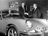 John Fitzpatrick taking delivery of his new 911E in 1971.