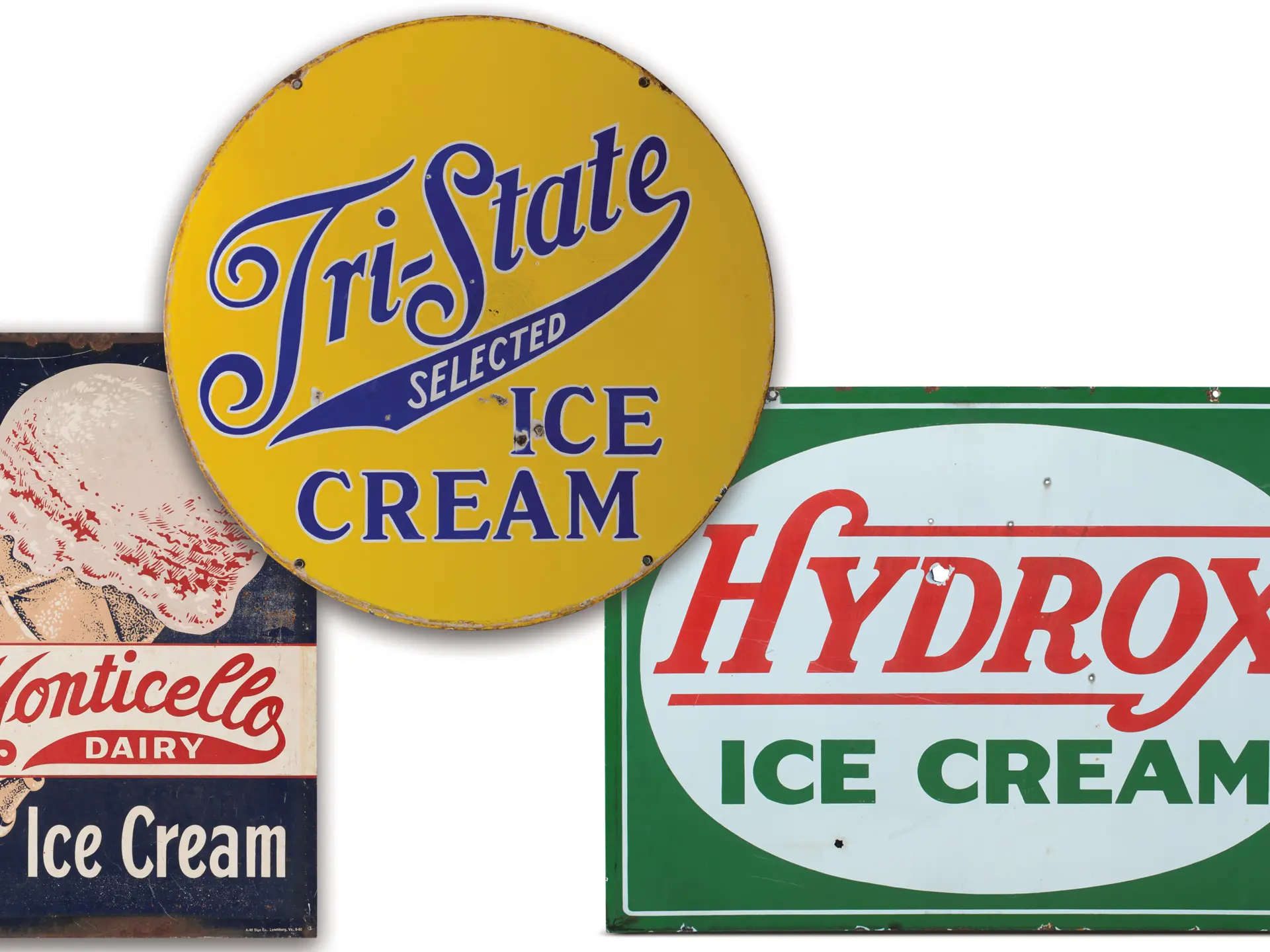 Three Dairy Signs | The Dingman Collection 2012 | RM Sotheby's