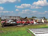Chassis 0497 SA following the barn collapse as a result of Hurricane Charley, 2004.