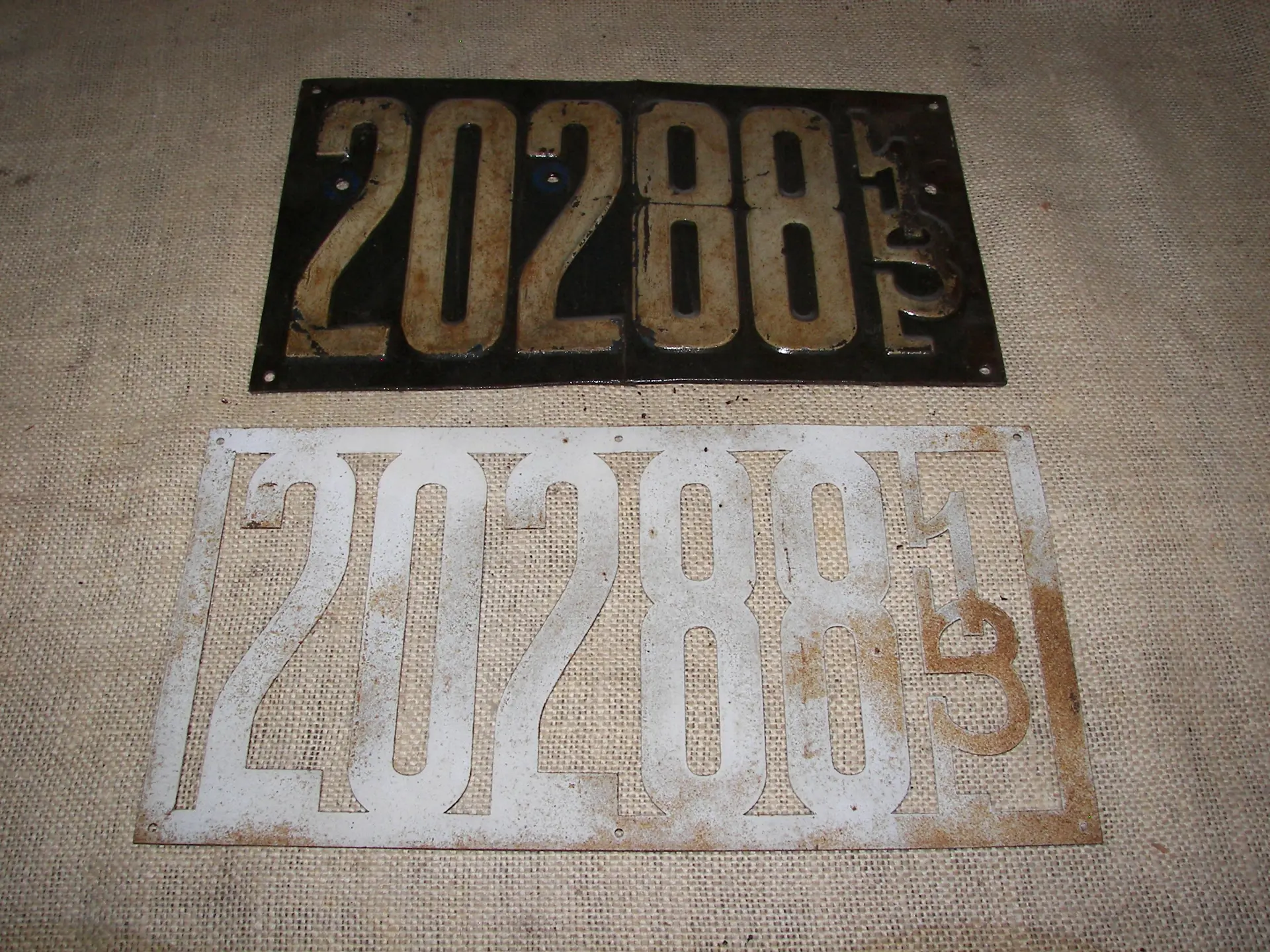 Illinois Front and Back License Plates 1913 The Lee Roy Hartung