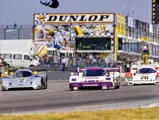 The XJR-11 of Jan Lammers and Andy Wallace holds it own against the highly successful Mercedes-Benz C11.