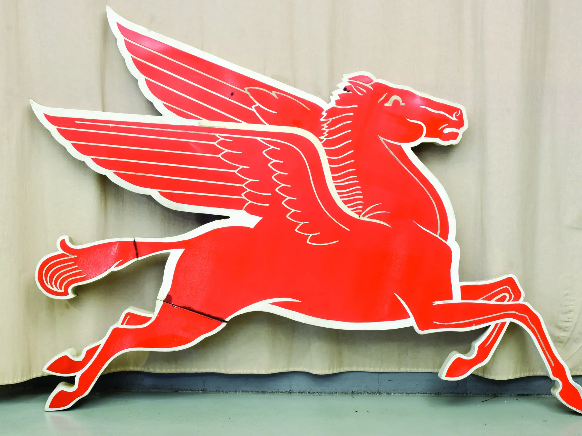 Right facing, porcelain Mobile Pegasus sign, circa 1950s. | Auburn Fall ...