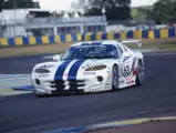 Exiting the Ford Chicane at the 1997 24 Hours of Le Mans, this Viper GTS-R completed 278 laps by the close of the race.