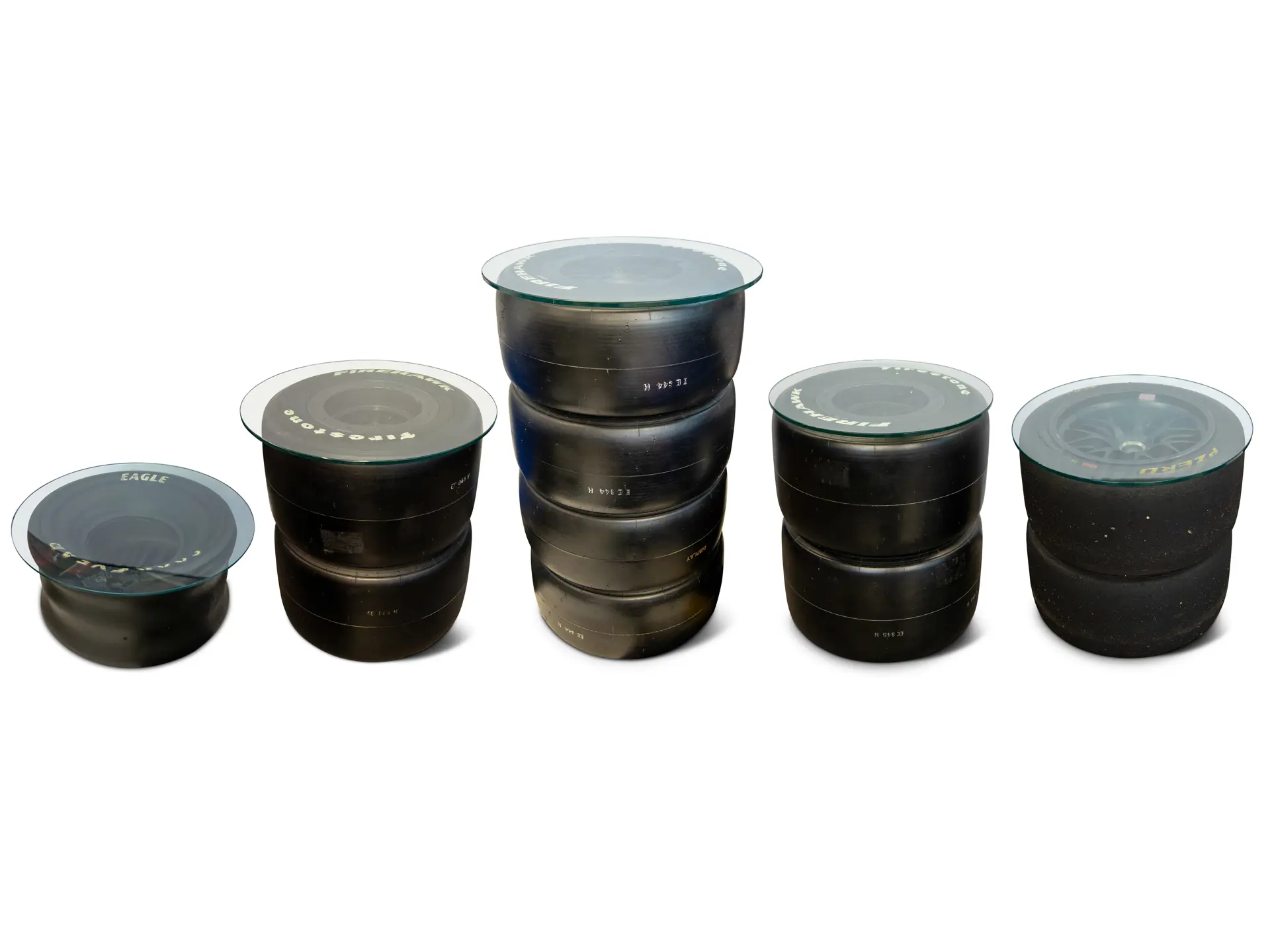 Racing Tire Glass Top Tables Dare to Dream Collection RM Sotheby's