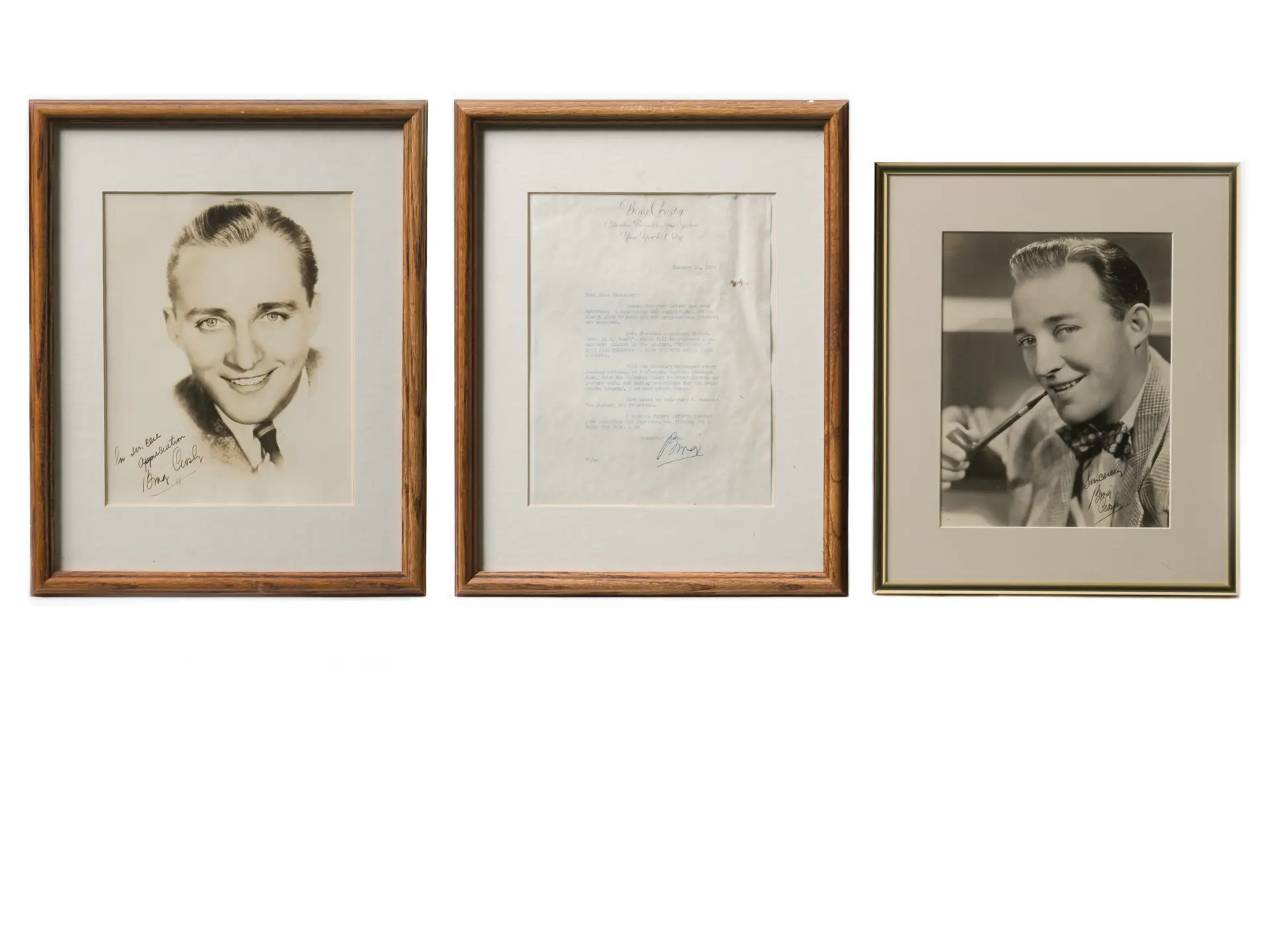 Bing Crosby Autographed Letter and Photos | The Astor Collection | RM ...