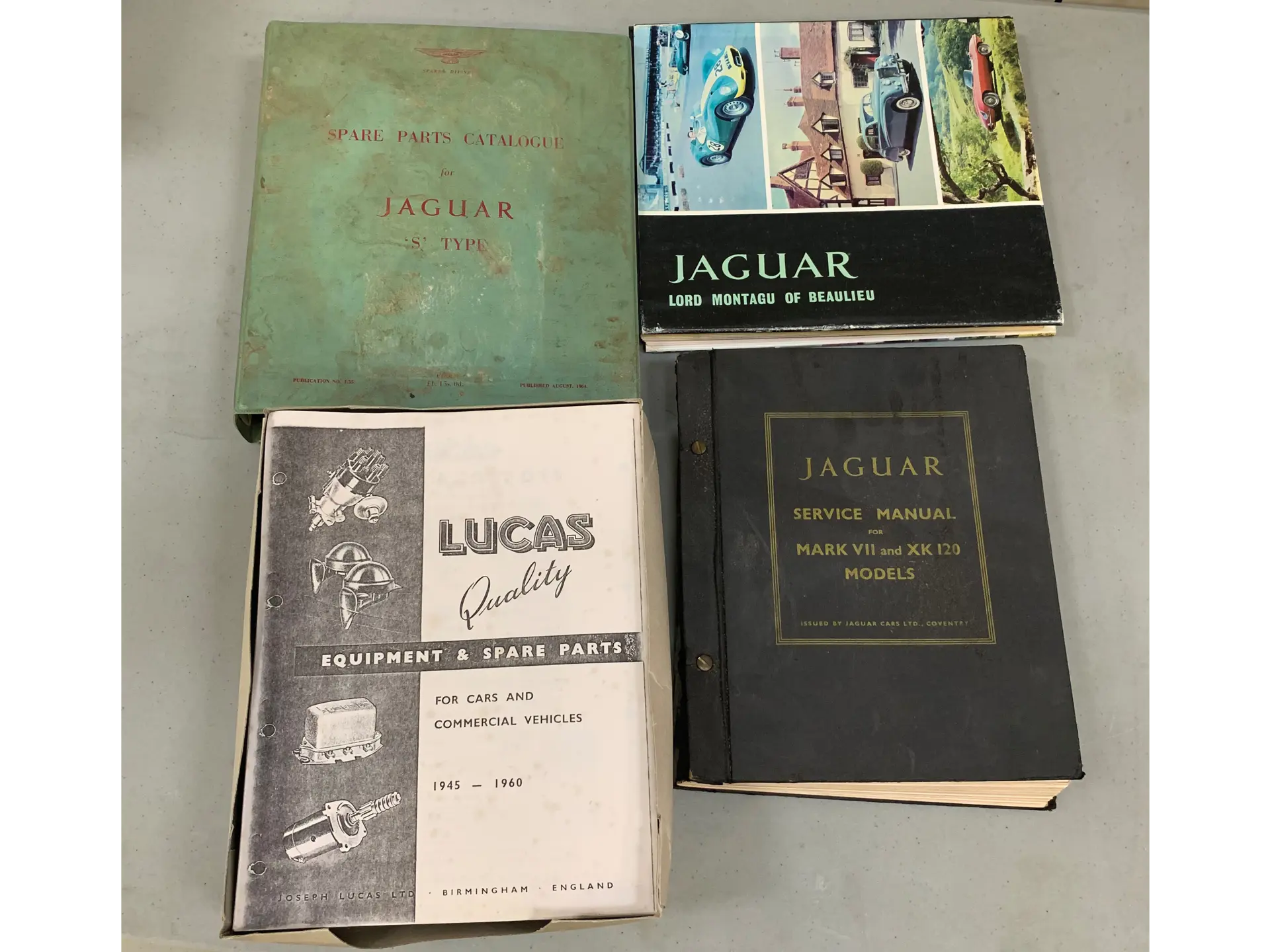 Jaguar service books, Lucas parts catalogue, and club literature ...