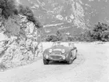The Austin Healey at the 1959 Alpine Rally where it finished second in class.