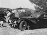 The Bugatti's first owner, Marcel Bertrand, with the Type 57S Atalante in 1946.