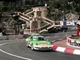 The 911 Cup 3.8 as seen at speed on the Monaco Grand Prix circuit in May of 1994.
