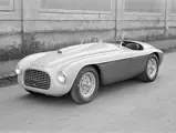 Chassis 0024, pictured at a Carrozzeria Touring exhibit in Milan in September 1949. In October this Ferrari 166 MM would go on to be displayed at the Paris Motor Show.