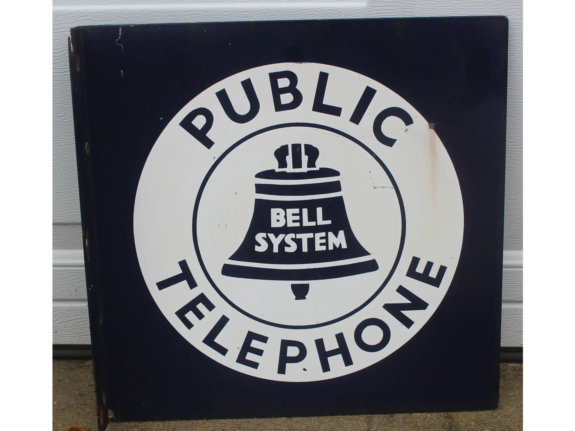 Bell System Public Telephone Porcelain Flange Sign Auburn Spring 2018