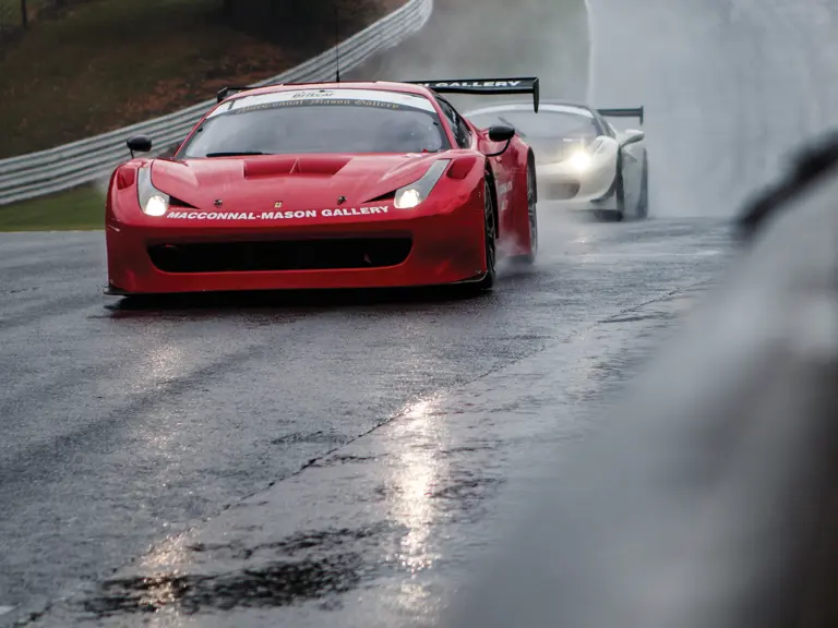 The 458 GT3 on track at Oulton Park.