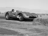 John von Neumann behind the wheel of chassis no. 0680 MDTR at the 1958 Palm Springs Road Race.