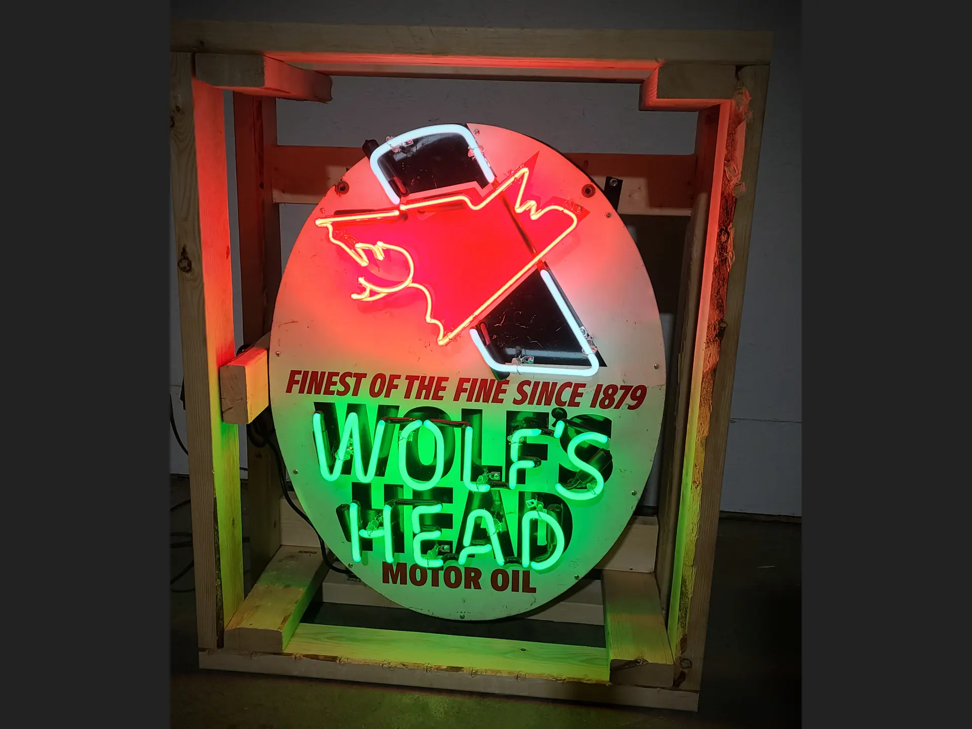 Wolf's Head Tin Neon Sign Fort Lauderdale 2022 RM Sotheby's