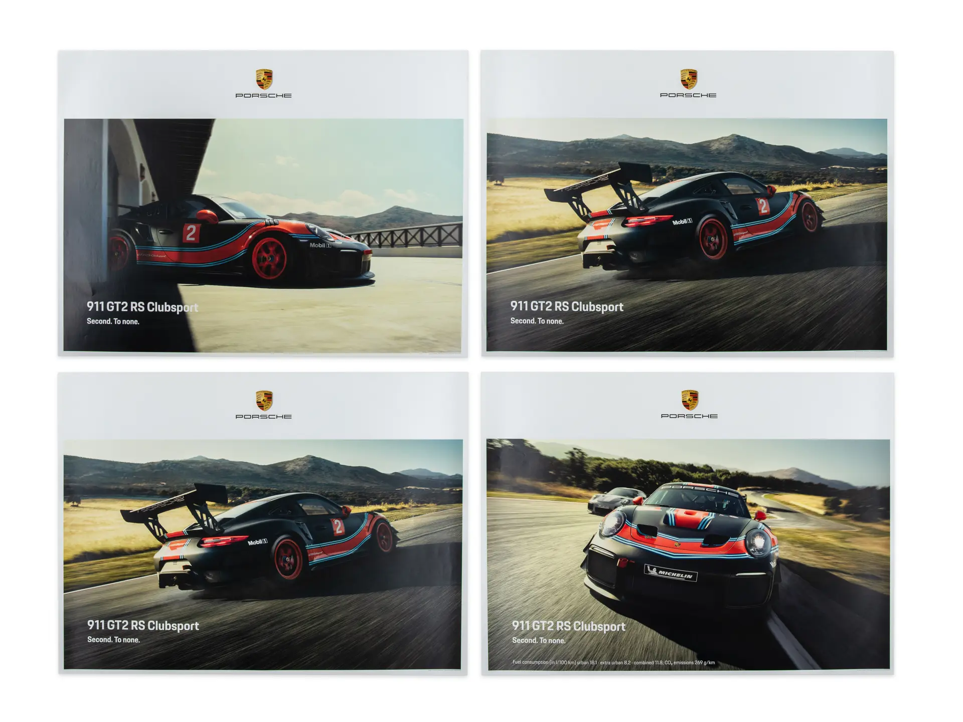 Four Porsche 911 GT2 RS Clubsport Advertising Posters | The White ...