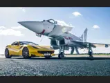 The F12tdf photographed for Top Gear alongside a Eurofighter Typhoon.