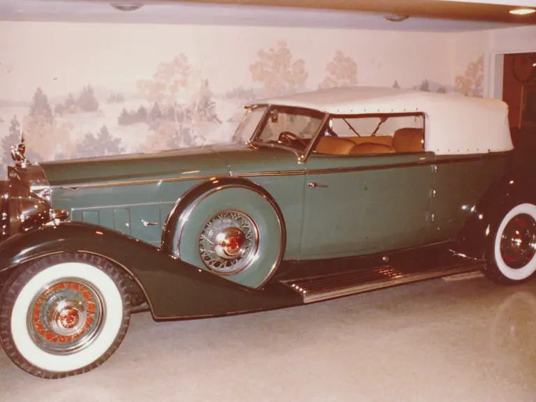 The Packard within its “viewing room” in the Mittermaier home in Fort Wayne, Indiana.