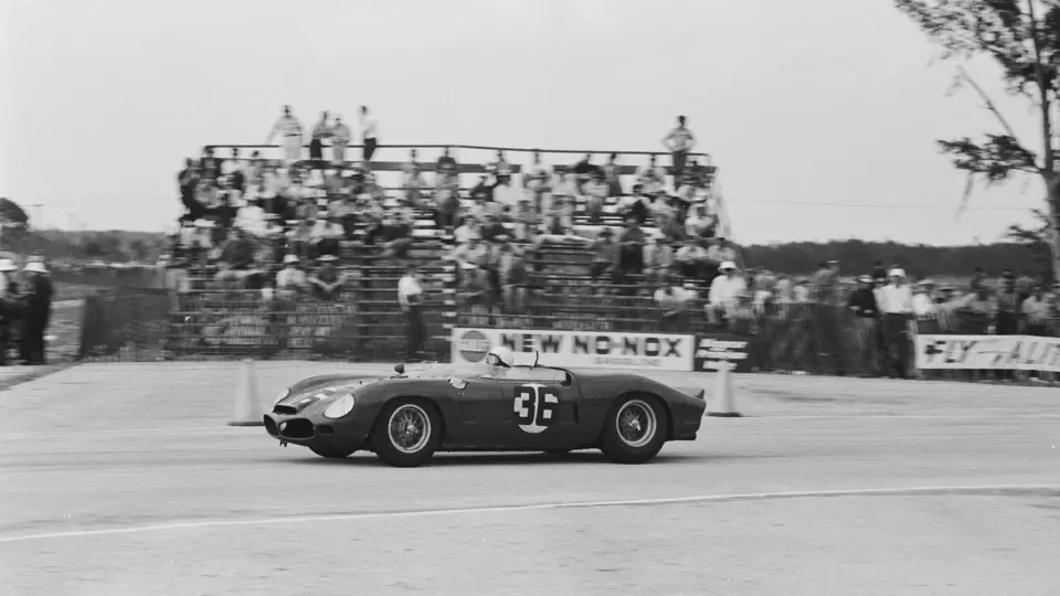 Racing under Luigi Chinetti’s N.A.R.T banner at the 12 Hours of Sebring, 1962.