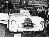 Marlene Dietrich seen with the Talbot at the Paris Motor Show in October of 1949.