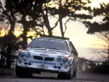 The Lancia finished in 2nd place on its race debut at the 1985 Lombard RAC Rally in Wales.