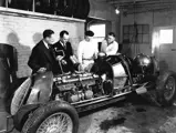 Engine number 50012, pictured in its original chassis, is fitted with a set of new Bowes Seal Fast spark plugs before the 1937 Indianapolis 500.