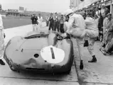 Nurburgring, Germany. 1st June 1958.
Stirling Moss / Jack Brabham (Aston Martin DBR1), 1st position, pit stop and driver change, action.
World Copyright: LAT Photographic.
Ref: 4235.