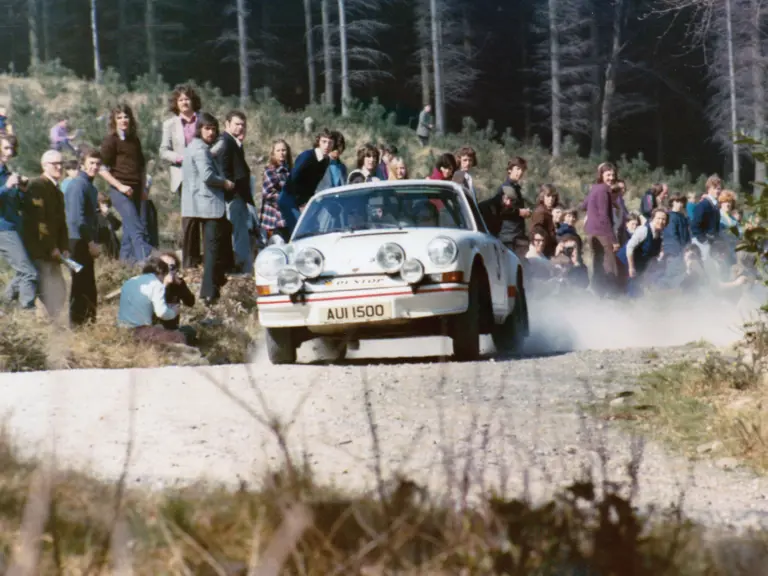 Cathal Curly at the wheel of AUI 1500 driving towards 1st place at the 1974 Circuit of Ireland Rally.