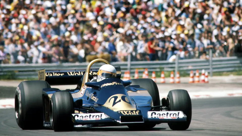 Hurtling around Circuit Dijon-Prenois, Jody Scheckter qualified in 8th for the 1977 edition of the French Grand Prix.