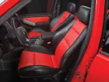 Ford Sport Trac Adrenalin teaser:  Adrenalin's sporty yet comfortable interior invites spirited, long-distance driving in the world's first high-performance sport-utility truck.