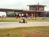 Senna driving the kart on his track.