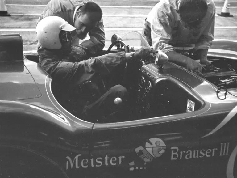 Augie Pabst pilots the XP-5 in the Nassau Trophy race, Bahamas Speed Weeks, December 6, 1959.