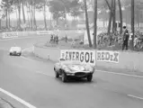 Chassis no. XKD 501 en route to a first place finish at the 1956 24 Hours of Le Mans.