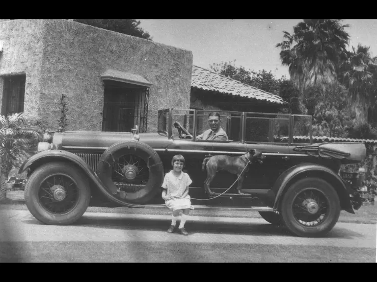 The original owner, Mr. Sharpe, proudly shows off his unusual Lincoln.