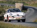 Cathal Curley at the helm of AUI 1500 for a repeat win at the 1974 Donegal International Rally.