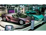 The Vector Avtech WX-3 prototypes on display at the Geneva Motor Show in 1993.