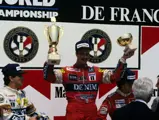 French GP Circuit Paul Ricard 1987 
Podium Nigel Mansell Williams FW 11b wins the race, Nelson Piquet Williams FW 11B is 2nd and Alain Prost Mclaren MP4/3  3rd
© Formula One Pictures / Picture by John Townsend. Office tele (+36)26 322 826 Hungarian mobile (+36) 70 776 9682. UK Mobile +44 7747 862606 www.f1pictures.com.
Vat Number 221 9053 92
 
