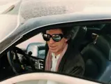 Keith Richards at the wheel of his new Ferrari 400i, which he received directly from the factory in the early 1980s.