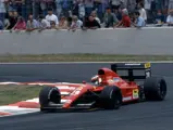 Jean Alesi drives the Ferrari 643 on the way to 4th place at the 1991 French Grand Prix.