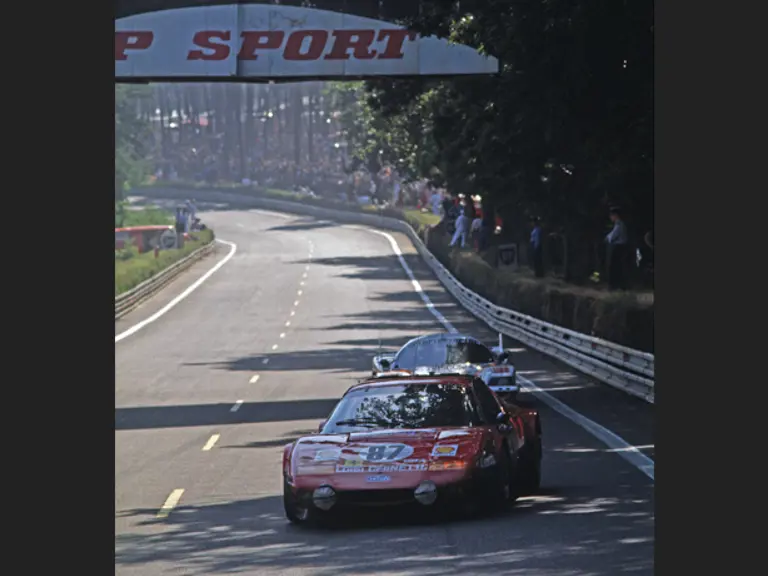 Chassis 24131 at the 1978 24 Hours of Le Mans, entered by Luigi Chinetti on behalf of the North American Racing Team (NART) and driven by Jean-Pierre Delaunay, Jacques Guérin, and Gregg Young.