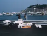 Hurtling past the marina at the 1973 Monaco Grand Prix, Peter Revson drove this McLaren M23 to a 5th-place finish, having qualified 15th.
