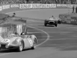 The ‘Knobbly’ heads through The Esses ahead of an AC Ace Bristol and Ferrari 250 TR at the 1958 24 Hours of Le Mans