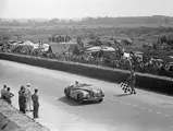 Robert Lowrie crosses the finish line in 10th place at the 1949 Le Mans.
